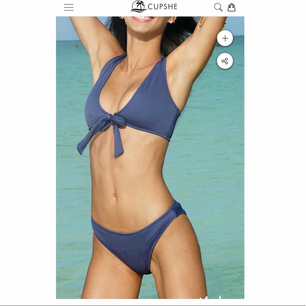 Cupshe Deep Love Solid Bikini Set